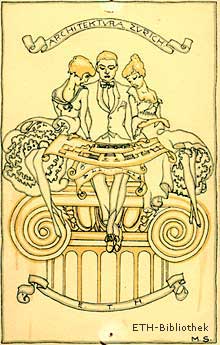 Von hohen Ansprüchen umgeben: Postkarte des Vereins Architektura, um 1910.